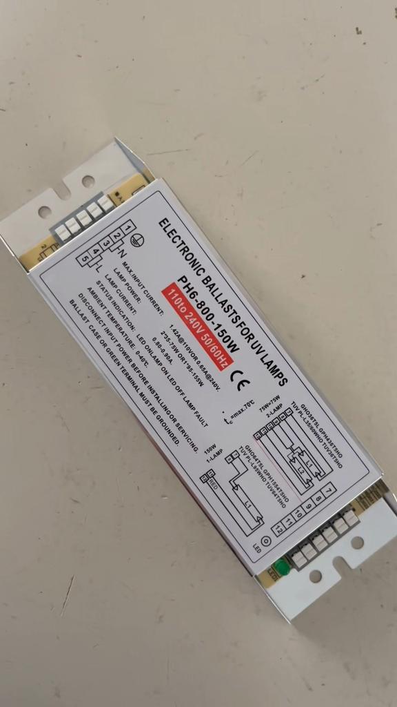 UV Lamp Electronic Ballasts PH6-800-150W Lighting Ballast 2x35W-75W or 1x95-150W