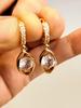 Fashion Round Colorful Zirconia Dangle Earrings for Women Golden Drop Earring Wedding Party Jewelry Accessories