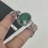 Pulseira de prata esterlina 925 com pedra preciosa esmeralda incrível feita à mão, pulseira de esmeralda, para esposa, pulseira unissex, presentes de noivado