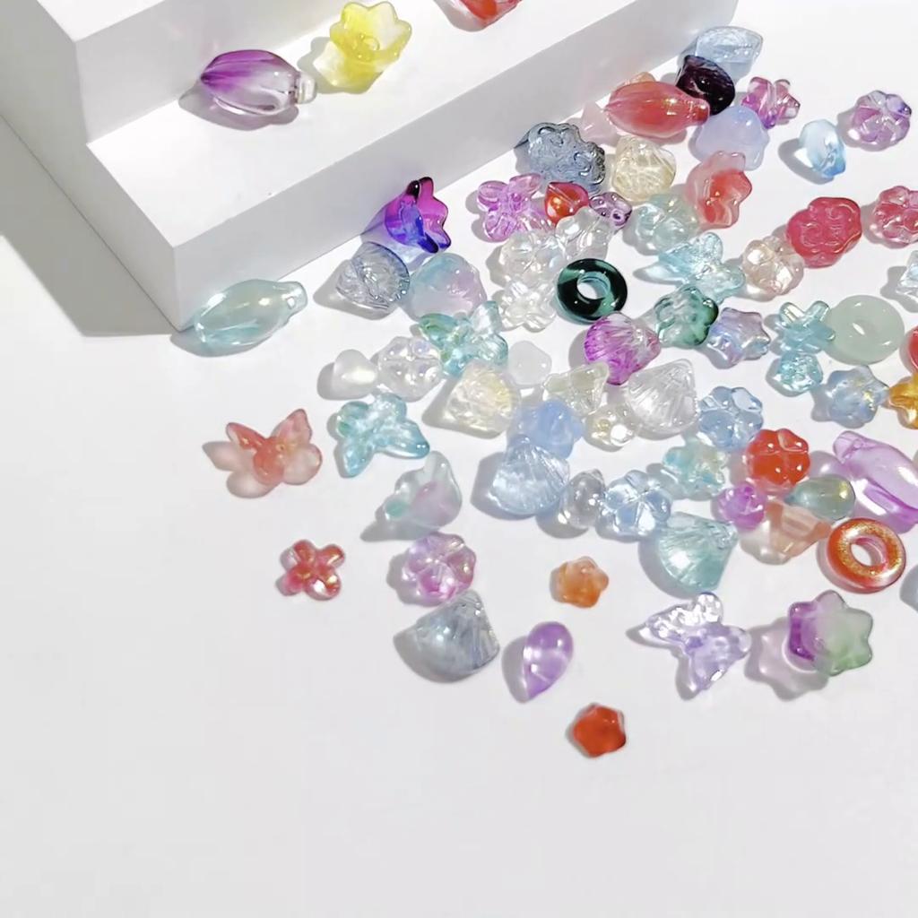 20Pcs Glass Beads Shell Flower Geometry Charm For DIY Necklace Bracelet Earrings Jewelry Making Craft Accessories