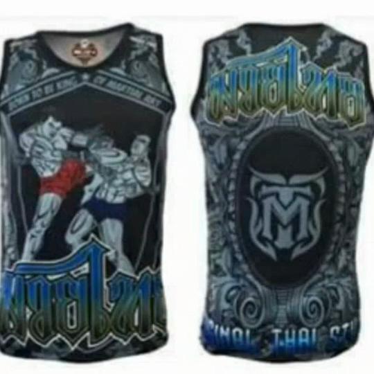 Mesh Tank Top Printed Screen Muay Thai Kick Boxing Thailand Men Women Fish Net Tshirt Sleveless 7