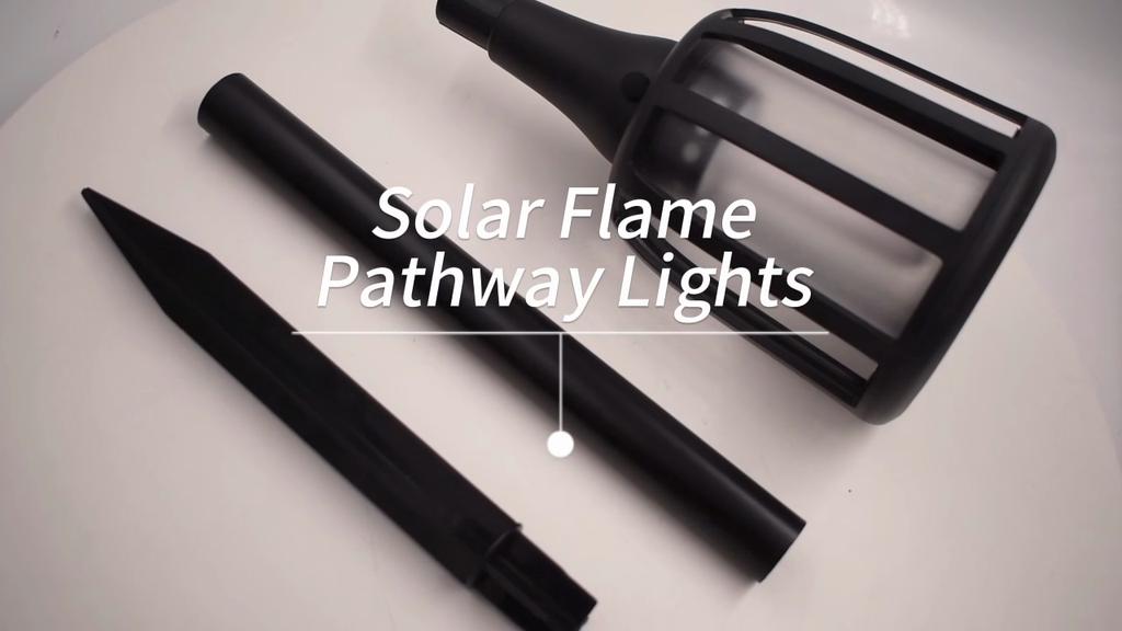 Solar Tiki Torches Flickering Flame Waterproof Outdoor Solar Lights Auto On/Off Decorative Lighting for Garden Yard Patio Pathway