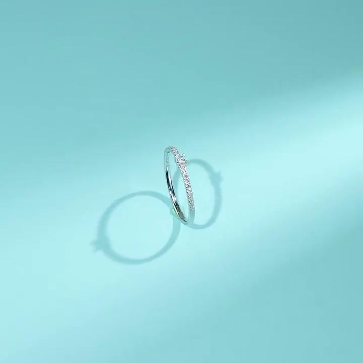 Tancise Classico anello in argento sterling 925 con zirconi, gioielli da donna, promessa di matrimonio, regalo per feste