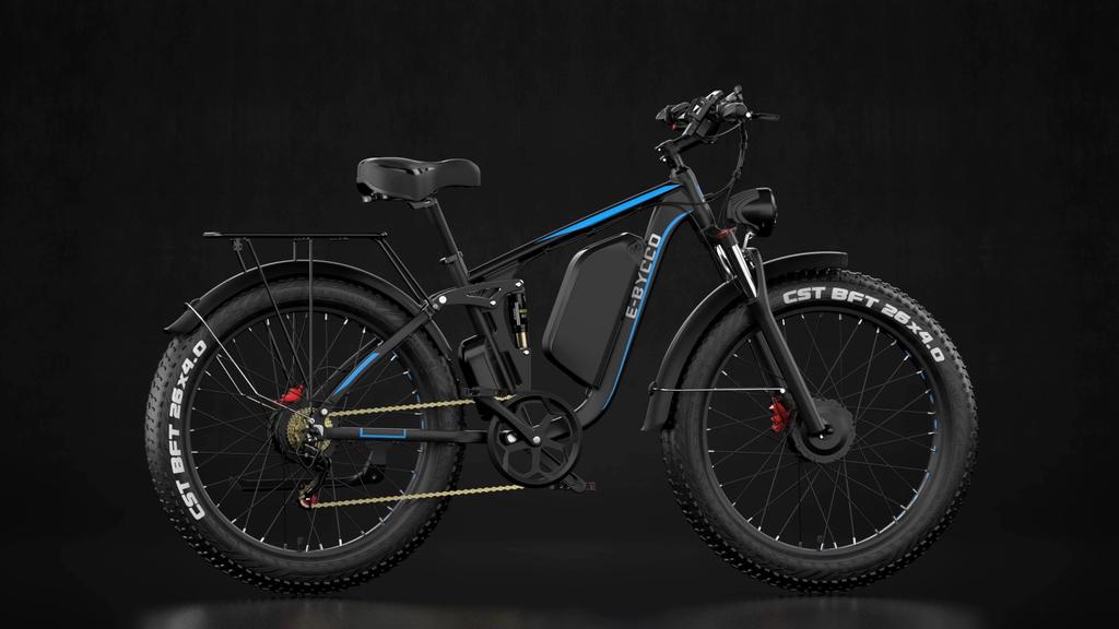 E-BYCCO EB7PRO Elektrisches Fahrrad für Erwachsene 2000W Motor 52V23AH Akku 26 Zoll Fettreifen Schnee Elektrisches Fahrrad Max. Last 150KG