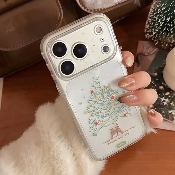Transparent Christmas Tree Phone Case for iPhone 17 and iPhone 17 Pro Max