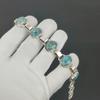 Blue Copper Turquoise Bracelet 925 Sterling Silver Bracelet Adjustable Chain Bracelet Handmade Boho Bracelet Gemstone Jewelry Birthday Gifts