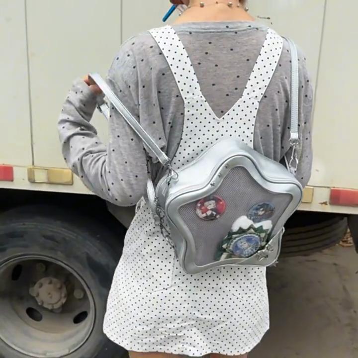 Yogodlns New Ita Bag Backpacks Popular Transparent School Bag for Women Sweet Chic Star Crossbody Bag Fashion Shoulder Bag For Girls