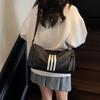 Striped Water-resistant Pillow Bag Women's Shoulder Crossbody Bag