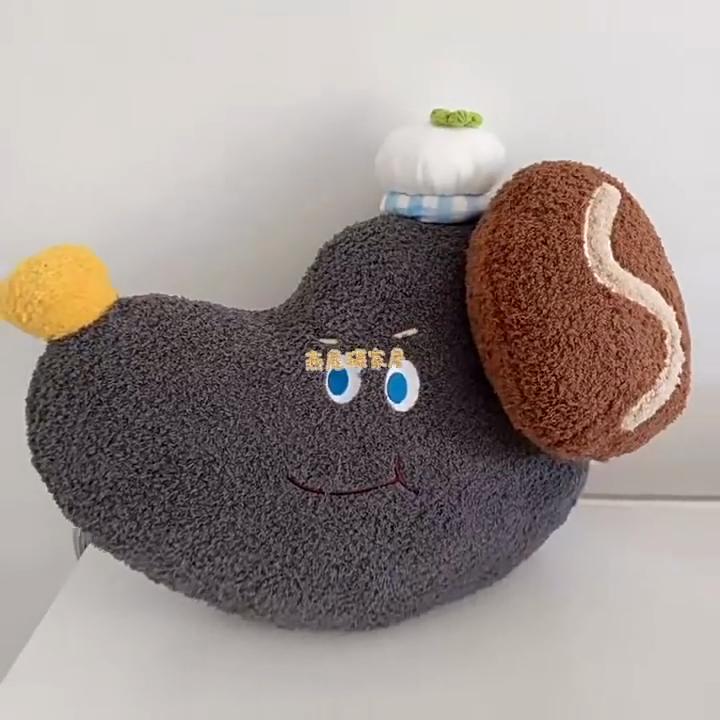 Adorable Animal Shape Pillow With Plush Cover And Pp Cotton Filling For Couch Decor And Travel