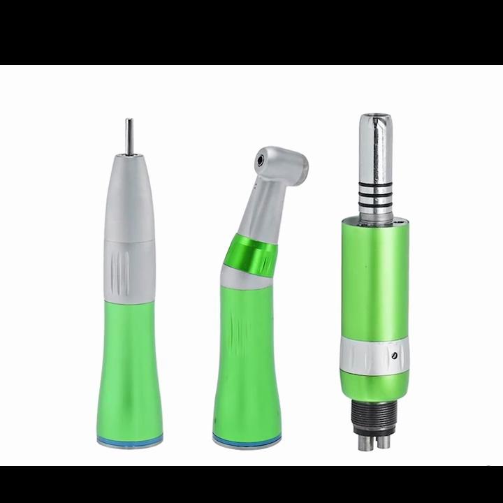 2/4Holes Turbine Handpiece Green Low Speed Handpiece Kit Air Turbine Straight Contra Angle Air Motor Inner Water Spray