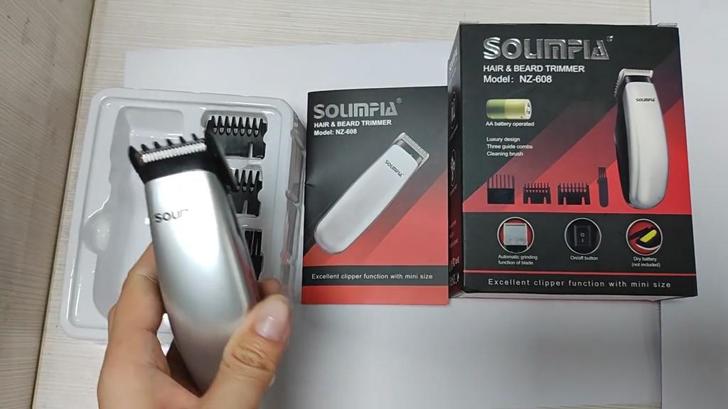 SOLIMPIA Mini Hair Trimmer for Men Hair Clipper for Beard/Hair Battery Operated with Low Noise Motor Precision Barber Scissors for Home