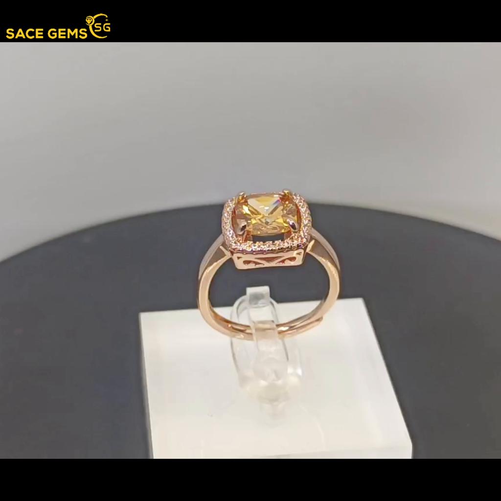 Sace Gems Classic Copper Alloy Zircon Ring Ladies Jewelry Wedding Promise Party Gift  Open
