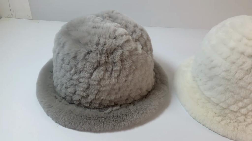 Knitted Winter Women Real Rex Rabbit Fur Hat Natural Warm Rex Rabbit Fur Hats Lady Quality Thick Genuine Rex Rabbit Fur Cap