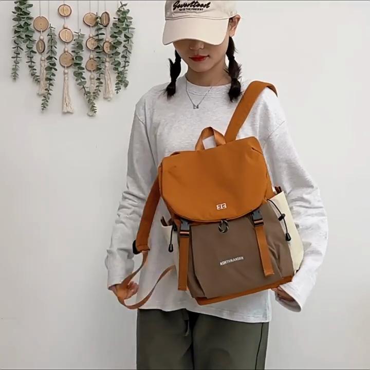 Japanese-style Color-Blocked Schoolbag Large-Capacity Casual Lightweight Waterproof Backpack Multi-Functional Outdoor Backpack