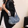 Schultertasche mit großer Kapazität Damen Denim Umhängetasche Mamatasche