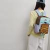 Colorblock Sport Backpack with Front Bungee Cord Buckle Strap Casual Lightweight Daypack for Outdoor Travel
