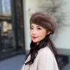 New Beret Women's Mink Hair Hat Pumpkin Foreign Style Fashion Thickened Versatile Octagonal Hat Winter Warm Hat