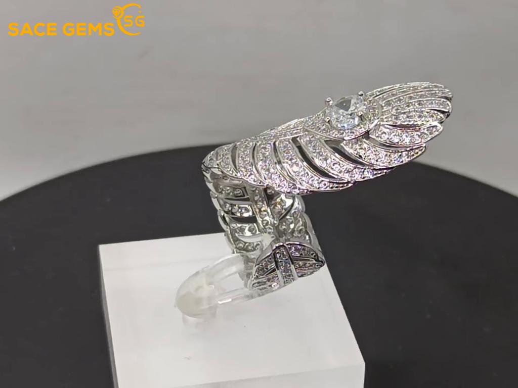 Sace Gems Inel clasic din zircon din aliaj de cupru Bijuterii pentru femei Cadou de petrecere de promisiune de nuntă