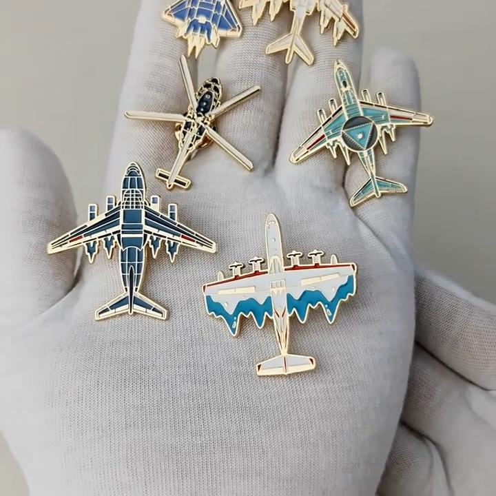 Military Aircraft Pin Set Enamel Badge Collectible Souvenir Backpack Decor Fan Gift Warplane Brooch Jet Accessory