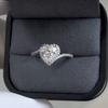 Vinregem 100% 925 Sterling Silver 3EX VVS1 D Color Heart Cut 7*7 MM 1.2CT Real Moissanite Diamonds Ring for Women Wedding Party Fine Jewelry Gifts