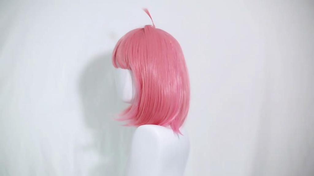 Premium Pink Bob Cut Cosplay Wig For Anime Characters Featuring Anya Forger From Spy X Family