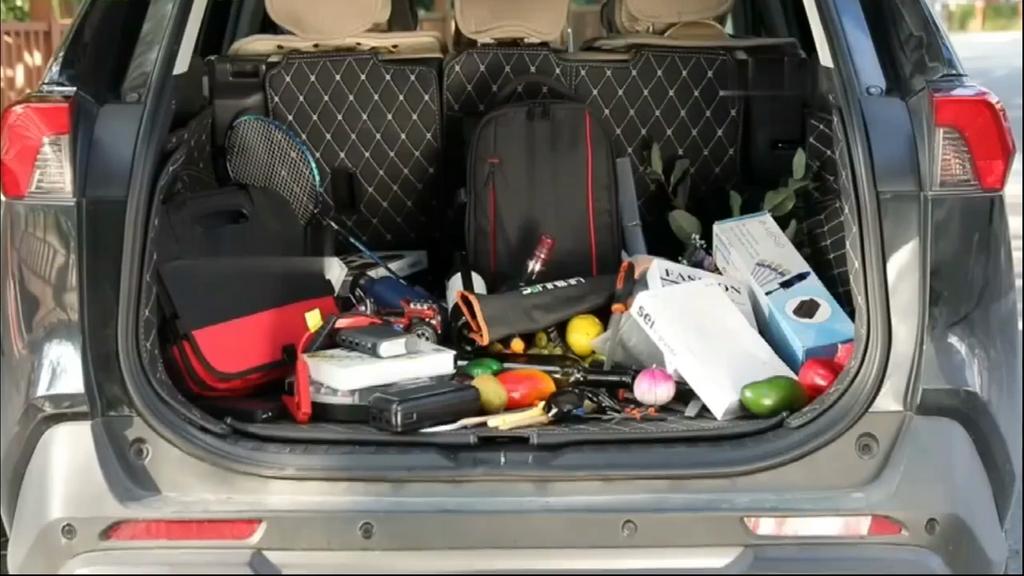 Organizator Universal Mare pentru Portbagaj pentru Mașină Pliabil cu Compartimente Multiple Geantă de Depozitare pentru Portbagaj cu 2 Curele Retractabile