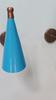 Handcrafted Brass Wall Sconce Set: Mid-Century Modern Blue Cone Lights