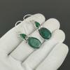 Elegant Emerald Gemstone Earrings, 925 Sterling Silver Earrings, Party Wear Jewelry, Dangle Drop Earrings For Anniversary Gifts
