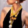 Collana Floreale con Perle Statement di Moda per Donna Gioielli Trendy per Matrimoni e Feste