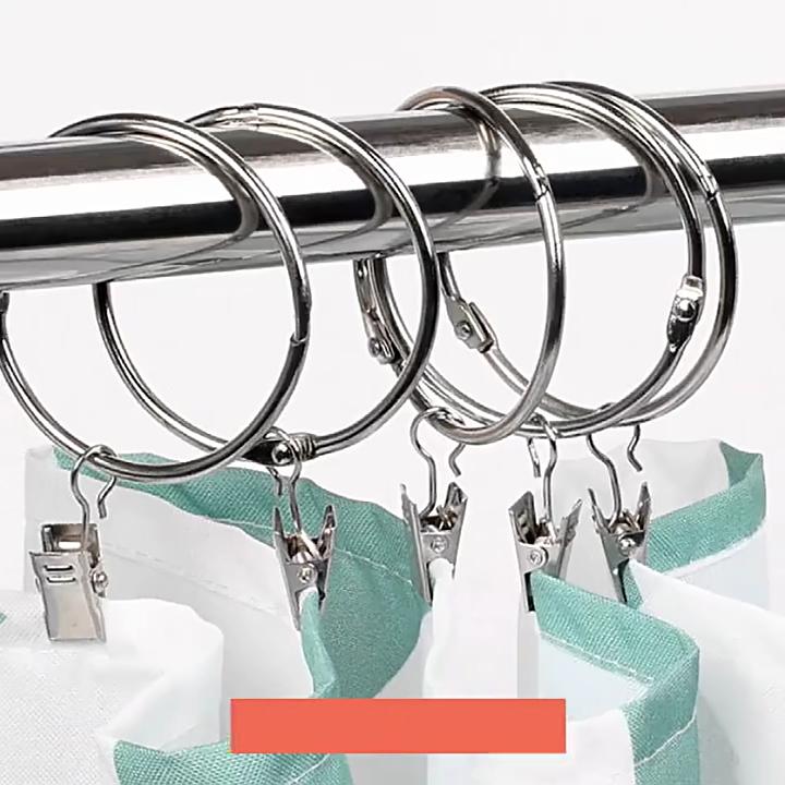 50 Stück Gardinenringe Clips Metall Dekorativ Rostfrei Vorhang Fenstervorhang Aufhängehaken Aufhängekleiderbügel