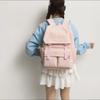 Preppy Einfarbiger Schulranzen Damen Rucksack mit großem Fassungsvermögen