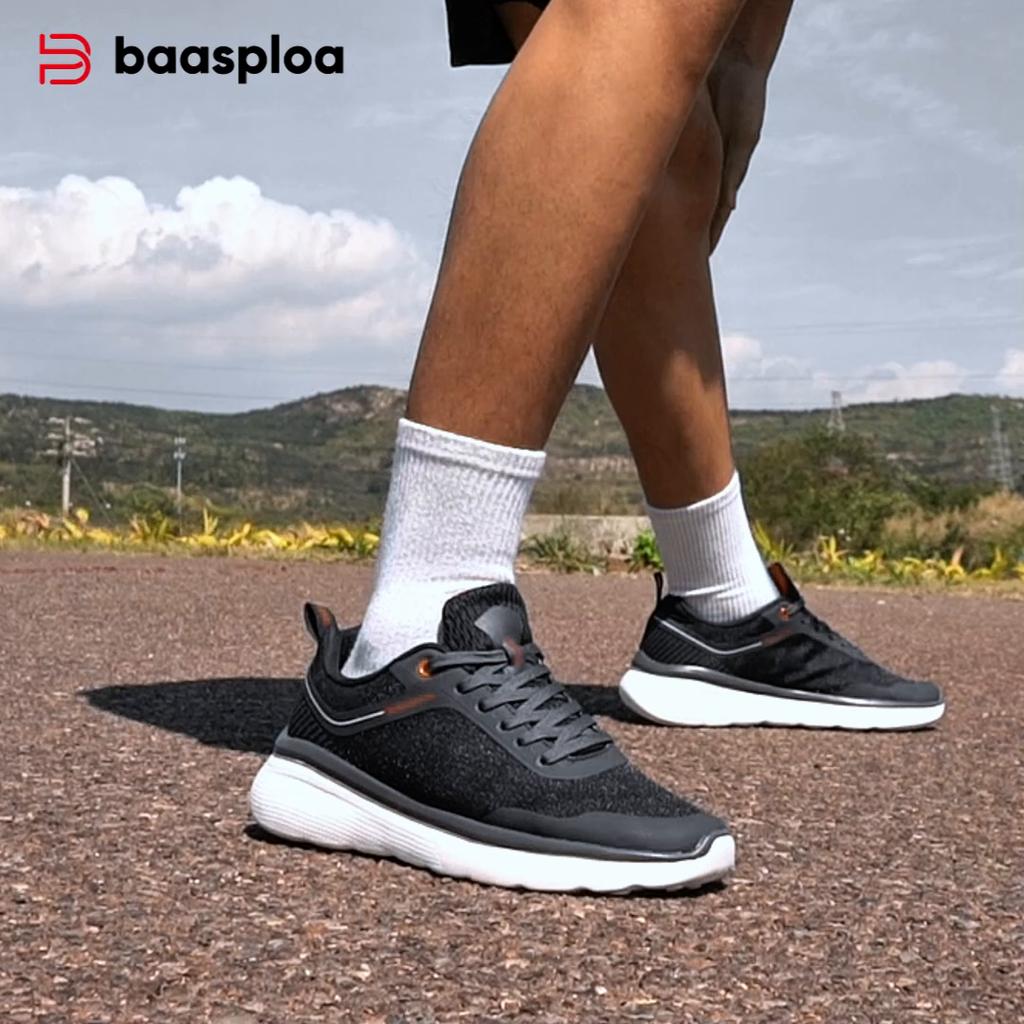 BAASPLOA Men Running Shoes New Mesh Breathable Sport Shoes Men Lightweight Comfort Casual Sneakers Male Antiskid Men Running Shoes