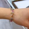 SACE GEMS 925 Sterling Silver 5*7MM Natural Tourmaline Gemstone Bracelrts for Women Engagement Cocktail Party Fine Jewelry