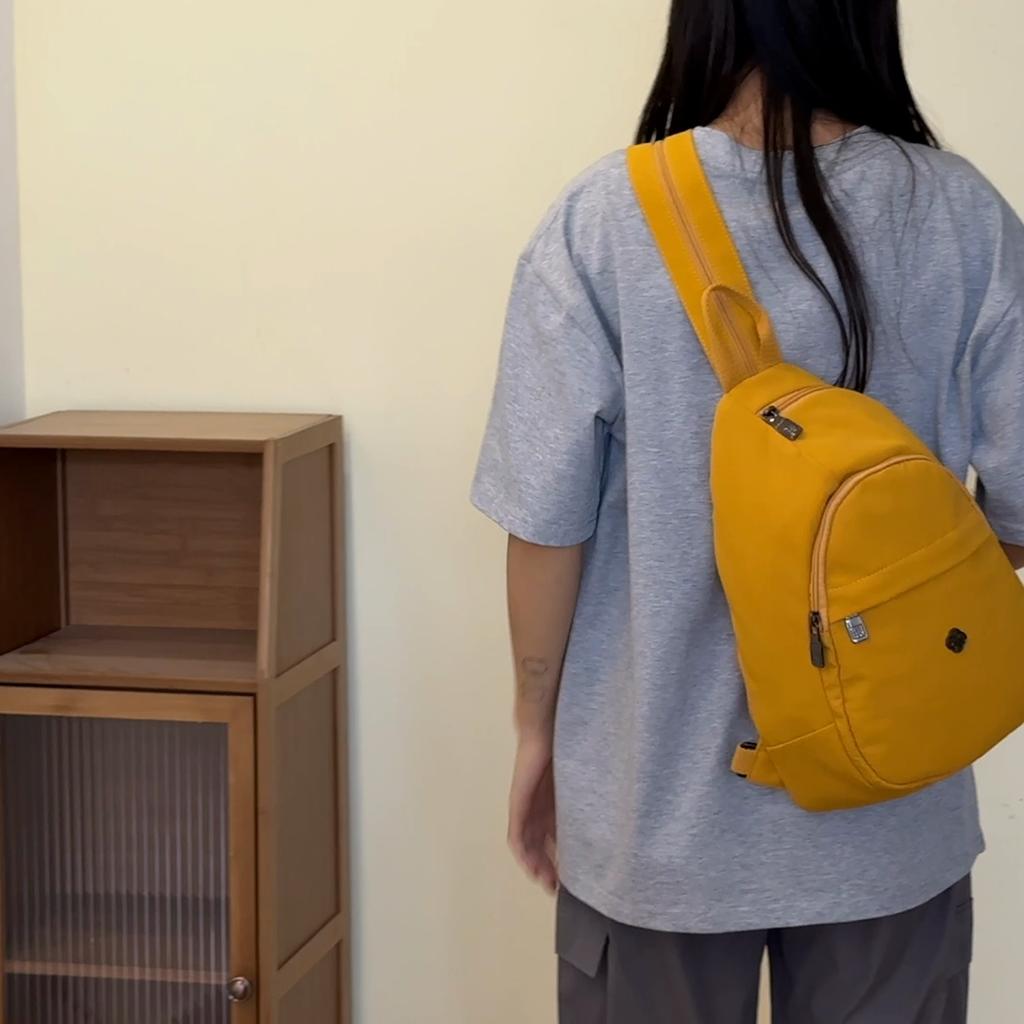 Solid Color Backpack Multi-functional Chest Bag Women's Shoulder Crossbody Bag