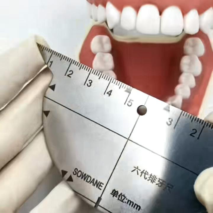 Stainless Steel Dental Lab Dental Guide Plate Teeth Arrangement on Denture Work Dental Teeth Guide Plate Ruler Autoclavable