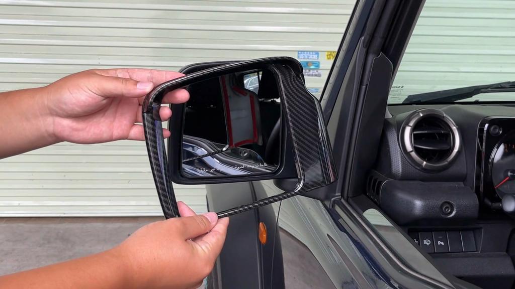 Car Rearview Mirror Rain Eyebrow Decorative Frame Cover For Suzuki Jimny 2019 Up Exterior Accessories, ABS Plastic