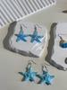 Modische und niedliche Ohrringe mit simuliertem Seestern-Jakobsmuschel-Anhänger für Damenschmuck, blaue Ohrringe mit Seestern-Anhänger