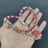 Rote Koralle 925 Sterlingsilber Halskette Tibetische Silber Halskette Böhmische Antike Halskette Handgefertigter Schmuck Nepalesische Halskette Geschenk für Ehefrau