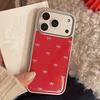 Custodia Rossa Placcata Oro con Fiocco per iPhone 16, iPhone 17, iPhone 17 Pro Max