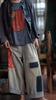 Johnature Pantaloni casual da donna larghi in denim con stampa floreale vintage patchwork da donna