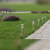 Lot de 12 lampes solaires d'extérieur, imperméables, en acier inoxydable, pour allée, jardin, cour, allée, pelouse, décoration