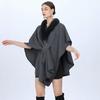 6 barev podzimní luxusní pončo z umělé kožešiny, dámské Criss-Cross Designer Batwing Rukávy Vlněné Teplý šátek Volný Streetwear Kabát