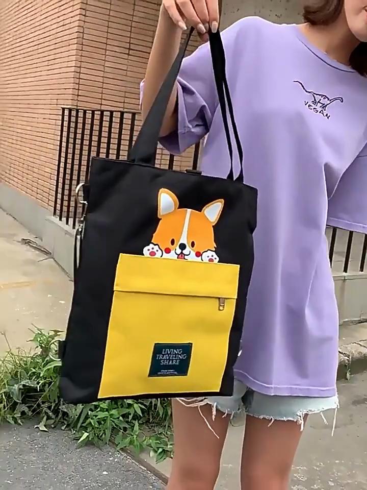 Women Tote Bag Aesthetic Solid Color Students Casual Handbag Shoulder Bags Large Capacity Reusable Canvas Shopping Bag