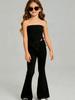 Dívky 8-12 let Letní 2dílná sada Dekorace mašlí Nepravidelný bandeau top Dlouhé zvonové kalhoty Neformální outfit