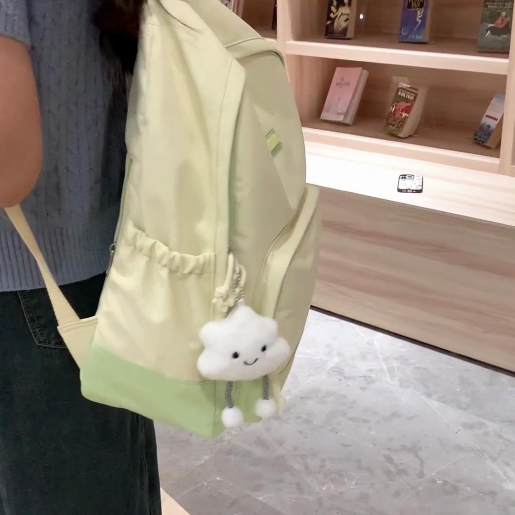 Lightweight Large Capacity Student Schoolbag Women Color Block Backpack