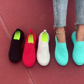 Adidași de modă pentru femei - Față respirabilă cu broderie, Branț confortabil, Pantofi casual ușori, Stil confortabil tip papuci, Pantofi flexibili