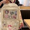 Zaino Trasparente Ispirato agli Anime con Ciondolo e Spilla per Studenti e Uso Quotidiano