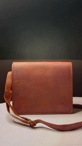 Goat Leather Satchel Bag Laptop Messenger Men's Vintage New Handmade Brown