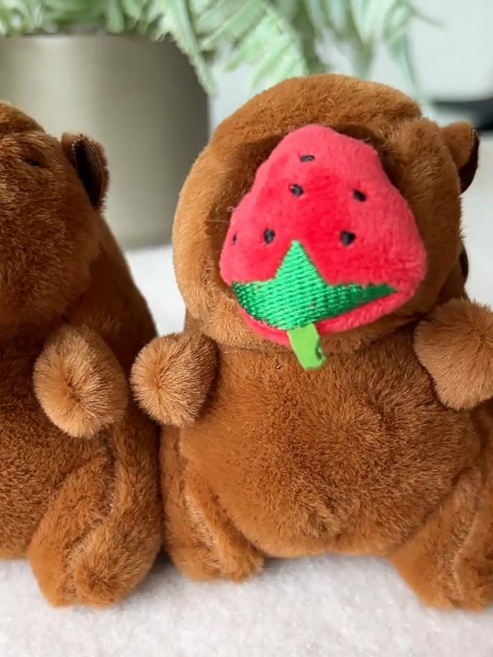 Creativo Cappello da Gelato Fragola Anguria Capibara Peluche Ciondolo Portachiavi Per Regalo Bambini