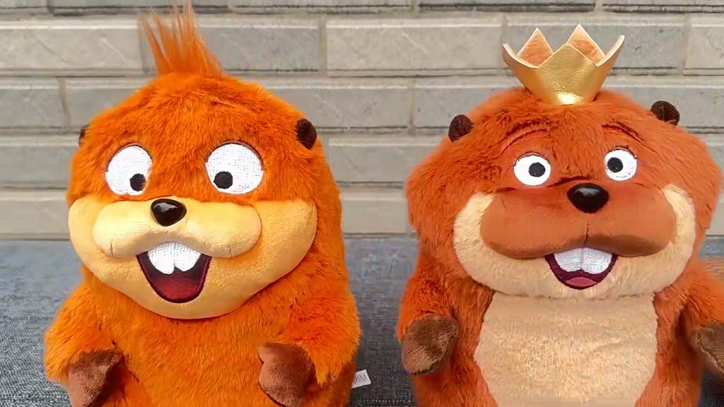 Anime Hoppers Plush Cute King Plush Soft Stuffed Animal Beaver Plushie Doll Toy Birthday Gift Kid